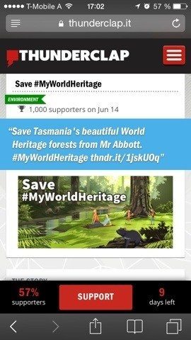 Join the online rally for saving Tasmania World Heritage status